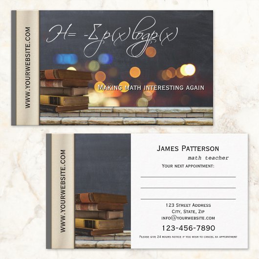Professeur de mathématiques ou Tuteur Carte de vis