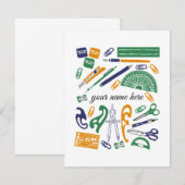 Professeur de mathématiques personnalisé Cartes po (Devant / Derrière)