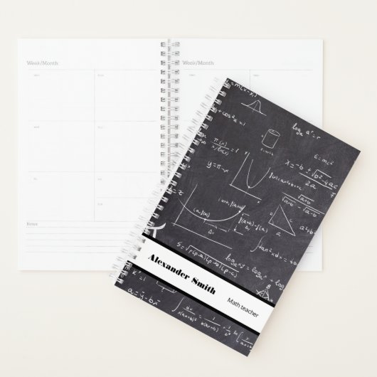 Professeur de maths personnalisé noir avec équatio (Devant avec enveloppe)