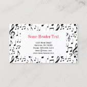 Professeur de musique Carte de visite (Dos)