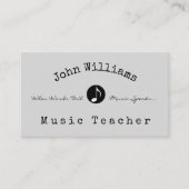 professeur de musique carte de visite avec note mu (Devant)