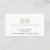 Professeur de musique carte de visite blanc avec m (Dos)