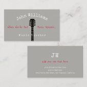 professeur de musique carte de visite gris + cou d (Devant / Derrière)