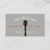 professeur de musique carte de visite gris + cou d (Devant)
