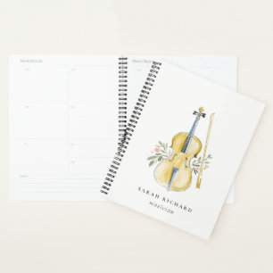 Professeur de musique Élégant Violon Aquarelle