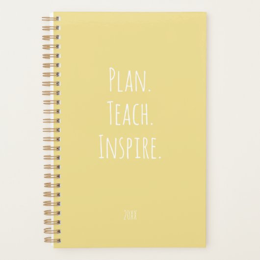 Professeur de script motivant jaune pastel joyeux (Devant)