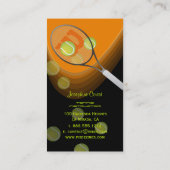 Professeur de tennis, carte de visite des moniteur (Dos)