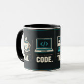 Professeur d'informatique Mug Manger Code Enseigne (Devant gauche)