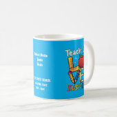 Professeur Inspirer Amour Bleu Café Mug (Devant droit)