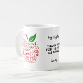Professeur merci pomme mug cadeau de noël (Devant gauche)