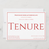 Professeur Red Academic Tenure Party Invitation (Devant)