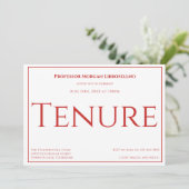 Professeur Red Academic Tenure Party Invitation (Debout devant)