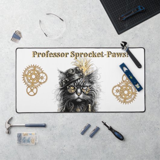 Professeur Sproket-Paws Le Chat Steampunk Funky (Poste de travail)