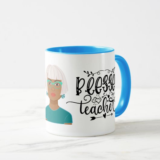 Professeur Superhéros Bienheureux Professeur Mug C (Devant droit)