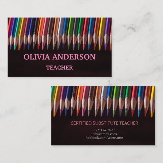 Professeur | Tutor Cartes de visite (Devant / Derrière)