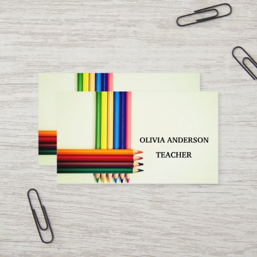 Professeur | Tutor Cartes de visite (Devant/Arrière en situation)