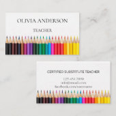 Professeur | Tutor Cartes de visite blancs (Devant / Derrière)