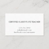 Professeur | Tutor Cartes de visite blancs (Dos)