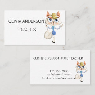 Professeur Tutor Cartes de visite blancs