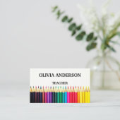 Professeur | Tutor Cartes de visite blancs (Debout devant)