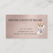 Professeur | Tutor Cartes de visite roses en or (Dos)