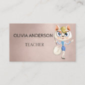 Professeur | Tutor Cartes de visite roses en or (Devant)