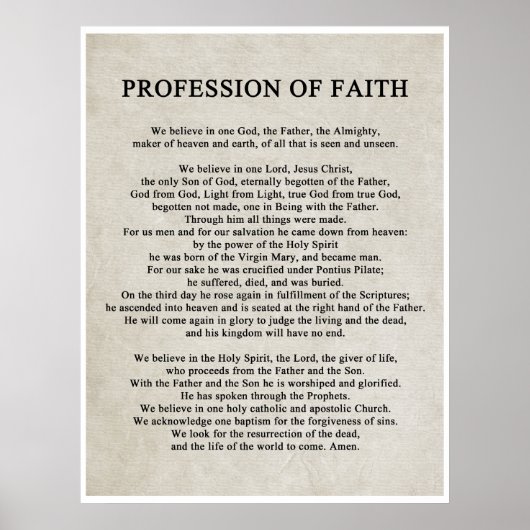 Professie van het geloof poster (Voorkant)