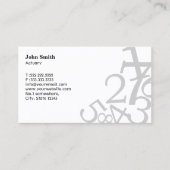 Professional Actuary Random Numbers Typography Visitekaartje (Voorkant)