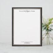 Professional Attorney Black White Gold Border Gepersonaliseerd Briefhoofd (Staand voorkant)