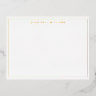 Professional Basic Name Thin Border Folie Note Kaa Feestdagen Briefkaart