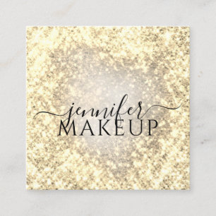 Professional Beauty Makeup Beauty Glitter Golden Vierkante Visitekaartje