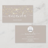Professional Beauty Makeup Logo Gold Confetti Hair Visitekaartje (Voorkant / Achterkant)