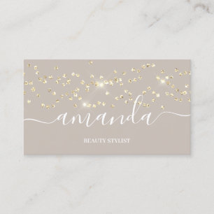 Professional Beauty Makeup Logo Gold Confetti Hair Visitekaartje