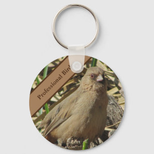 Professional BIrder Small Brown Towee Photo Bird Sleutelhanger