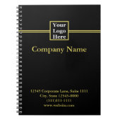 Professional Black en Faux Gold Uw Logo hier Notitieboek (Voorkant)
