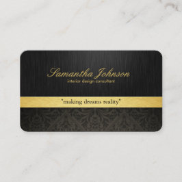 Professional Black en Gold Elegant Damask Visitekaartje
