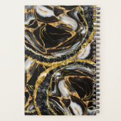 Professional Black en Gold Marble Abstract Planner (Achterkant)