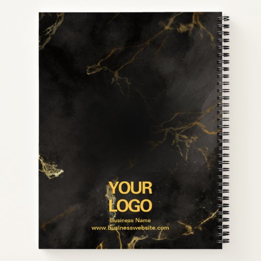 Professional Black en Gold Marble Employee Graph Notitieboek (Achterkant)