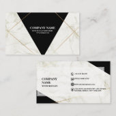 Professional Black en Gold Marble Visitekaartje (Voorkant / Achterkant)