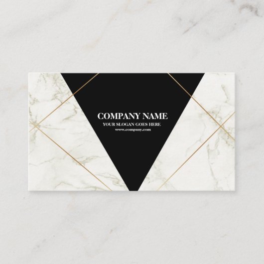 Professional Black en Gold Marble Visitekaartje (Voorkant)