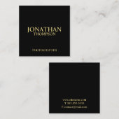Professional Black en Gold Vierkante Visitekaartje (Voorkant / Achterkant)