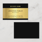 Professional Black Gold Luxury Shiny Plain Elegant Visitekaartje (Voorkant / Achterkant)