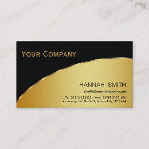 Professional Black Gold Metal Modern Elegant Busin Visitekaartje
