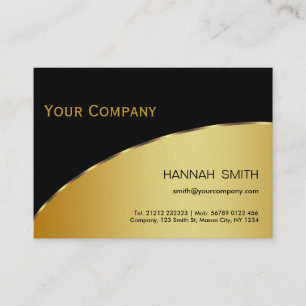 Professional Black Gold Metal Modern Elegant Visitekaartje