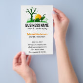 Professional Black Green Lawn Care Landscaping Flyer (Hand)