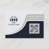 Professional Black Grey voeg uw Logo QR Code Busi Visitekaartje (Voorkant)
