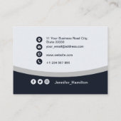 Professional Black Grey voeg uw Logo QR Code Busi Visitekaartje (Achterkant)