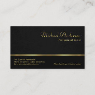 Professional Black Lagen Gold Line Butler Service Visitekaartje