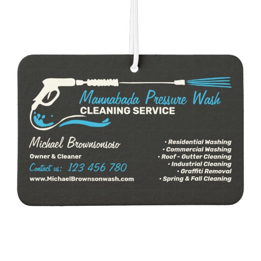 Professional Black Pressure Washing Power Cleaning Luchtverfrisser (Voorkant)