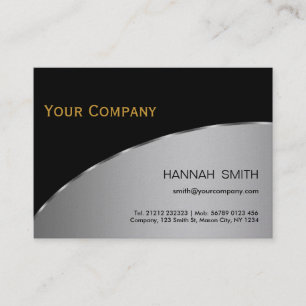 Professional Black Silver Metal Modern Elegant Visitekaartje